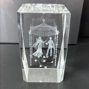 Crystal Art Sculpture with Dancing Couple